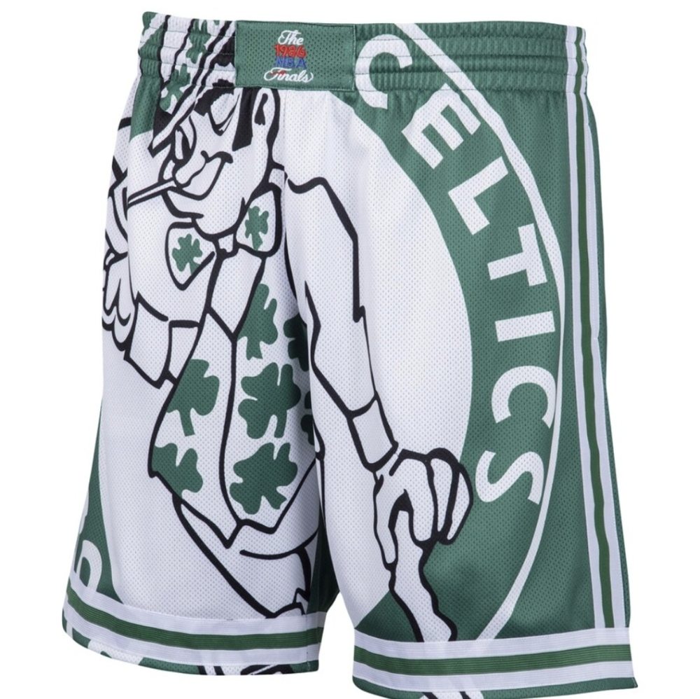 Mitchell & Ness BOSTON CELTICS Green and White Athletic Shorts - Picture 2 of 5